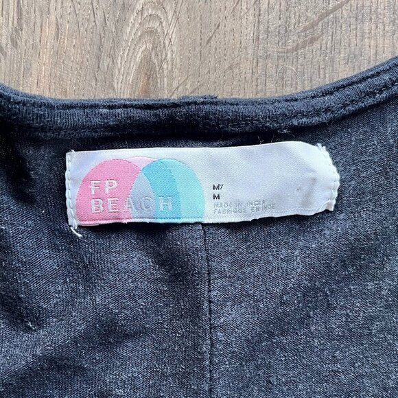 FP Beach Marina Knot Front Maxi Dress Size M Dark Gray Boho Sleeveless - Picture 3 of 7